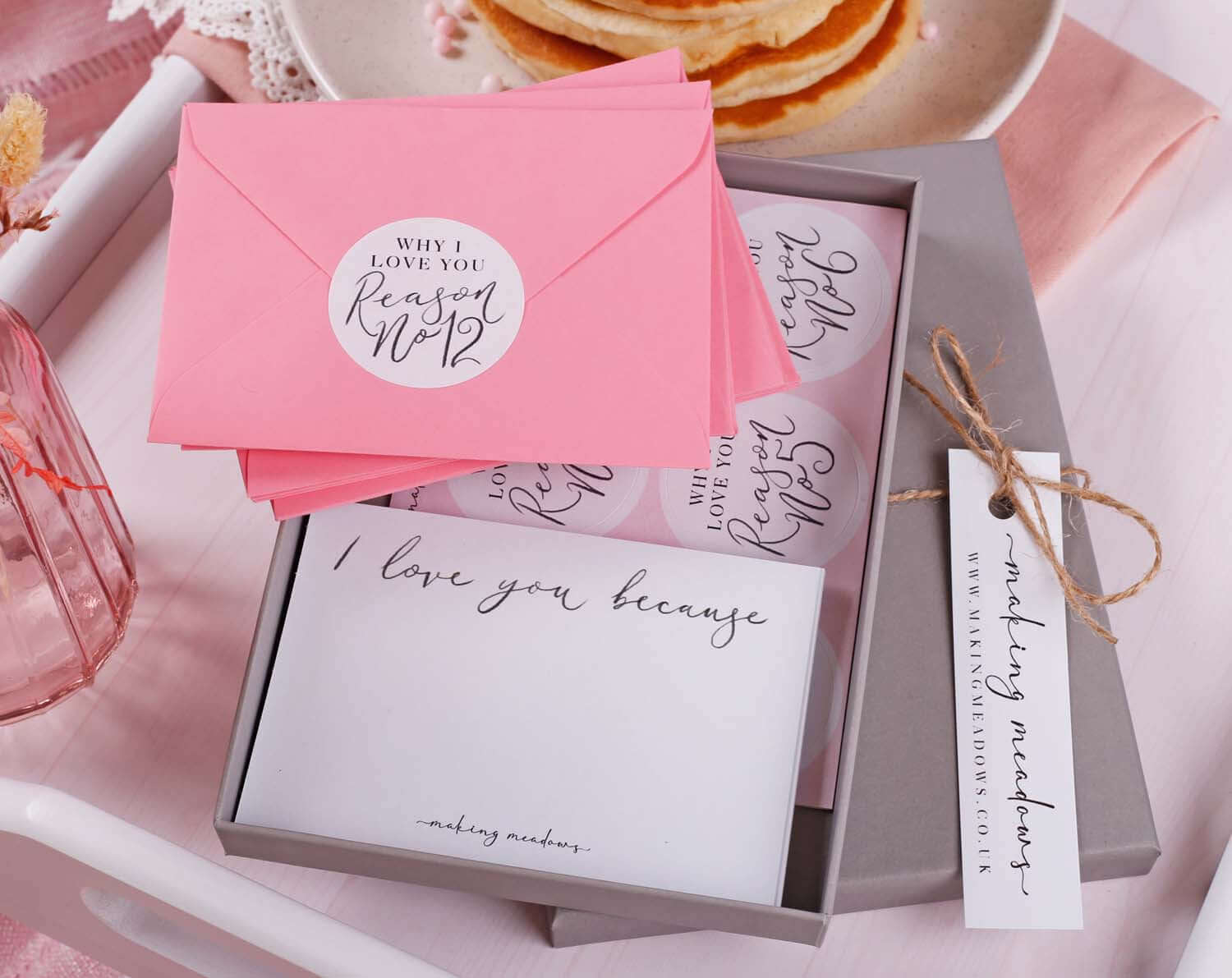 12 Reasons Why I Love You Mini Envelopes. Stationery designed by Making Meadows