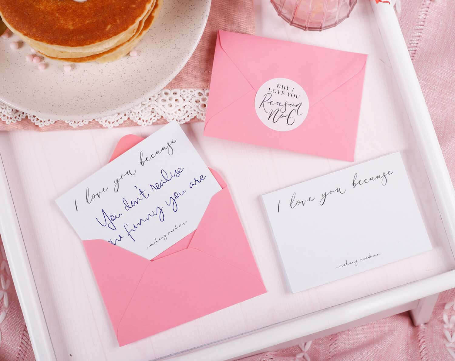 12 Reasons Why I Love You Mini Envelopes. Stationery designed by Making Meadows