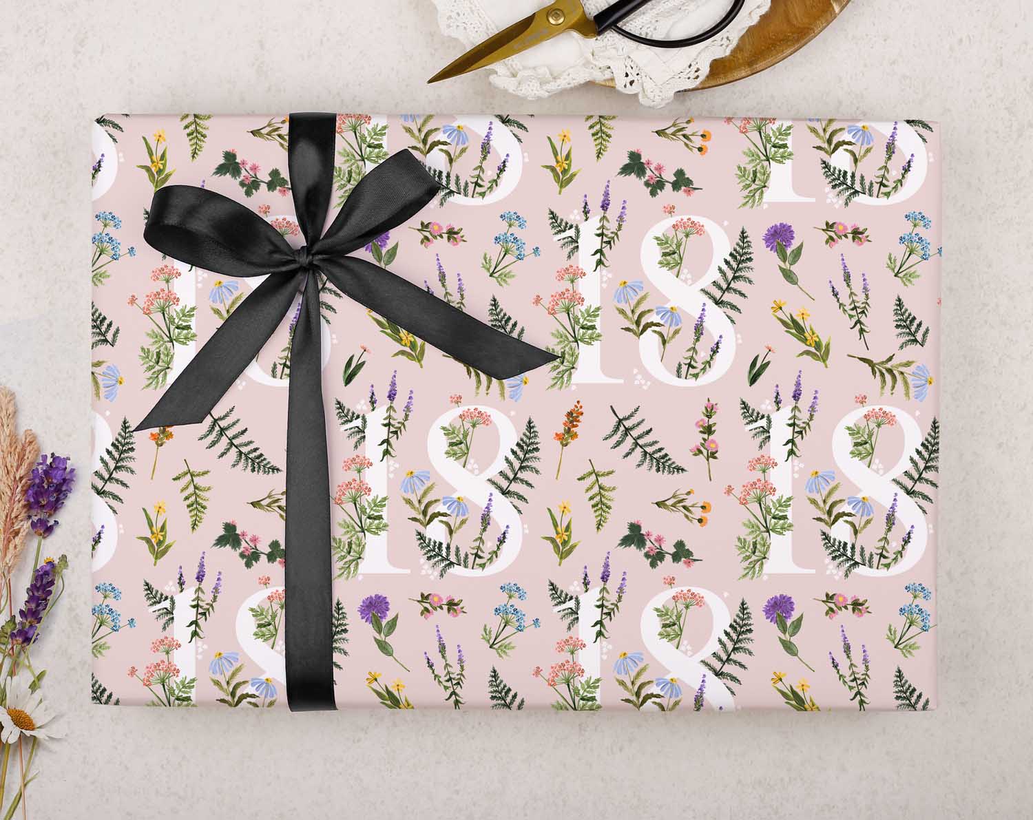 18th Birthday Wrapping Paper. Wrapping Paper designed by Making Meadows