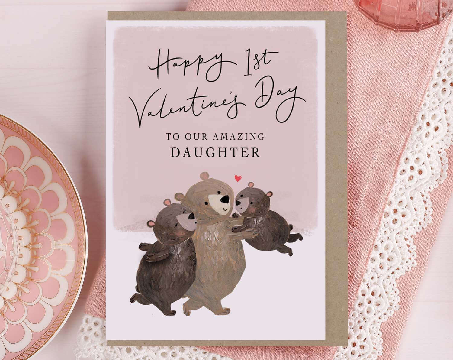 1st Valentine Card For Daughter. Greeting & Note Cards designed by Making Meadows