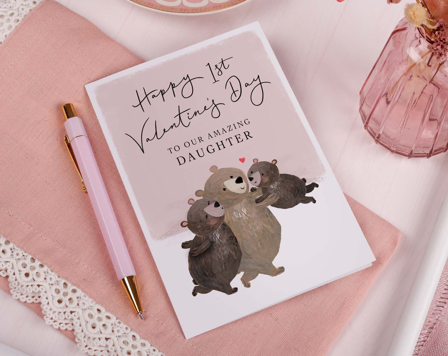 1st Valentine Card For Daughter. Greeting & Note Cards designed by Making Meadows