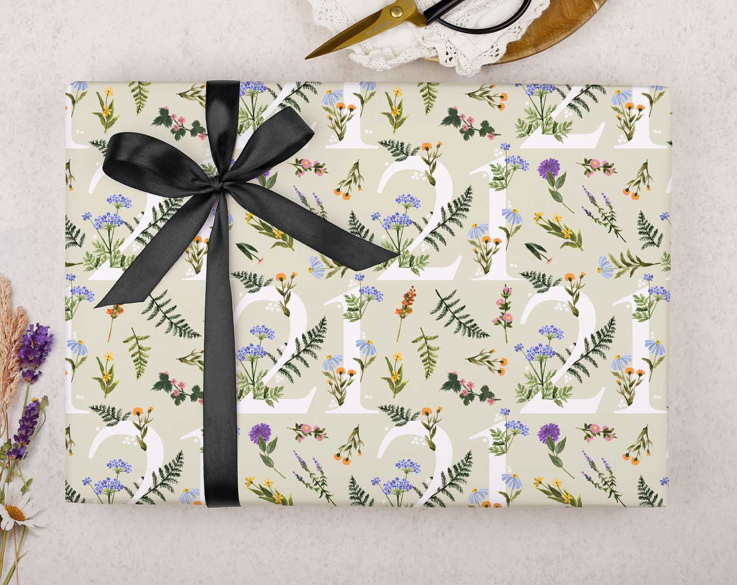 21st Birthday Wrapping Paper. Wrapping Paper designed by Making Meadows