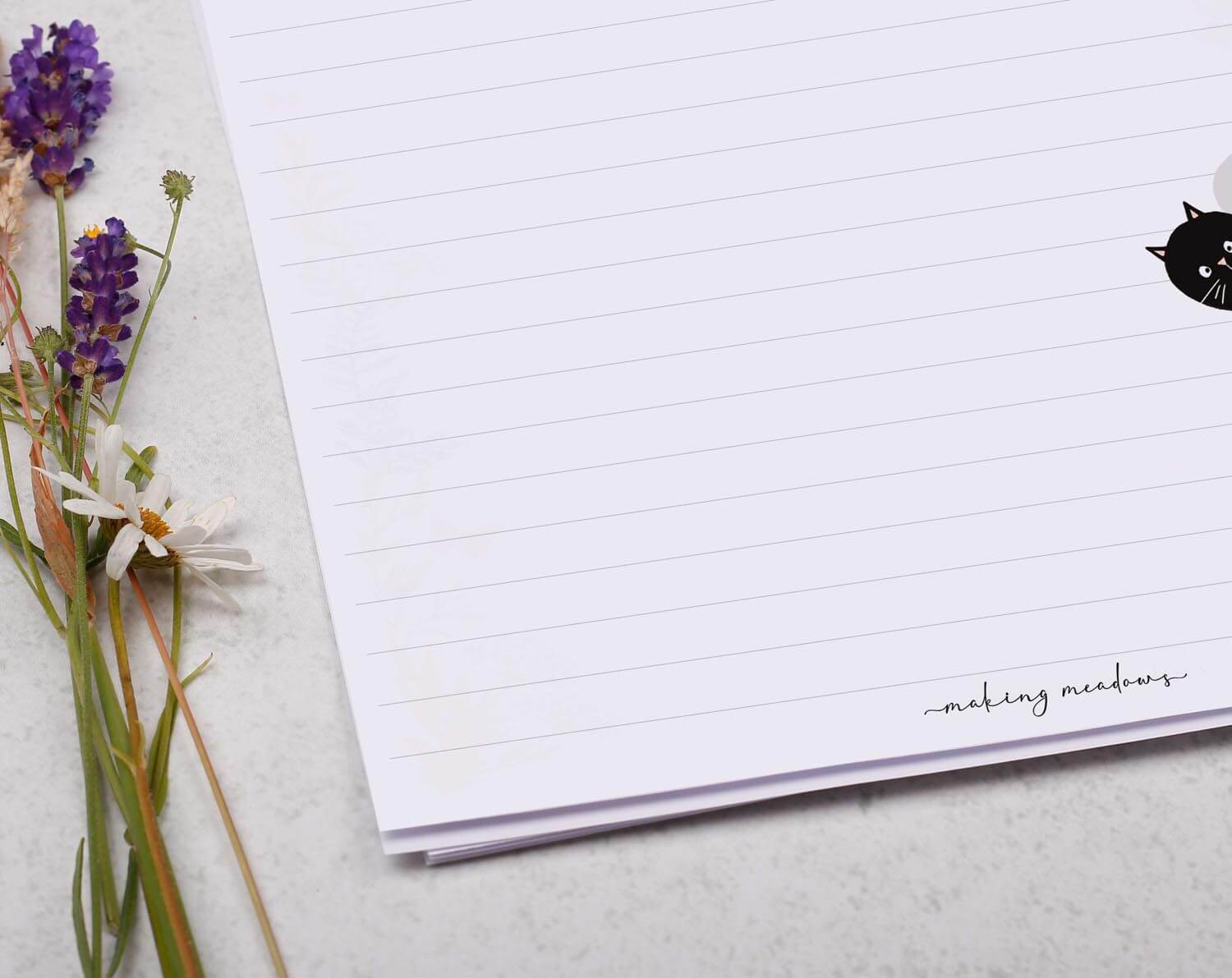 A4 writing paper with Halloween Witch. Stationery designed by Making Meadows