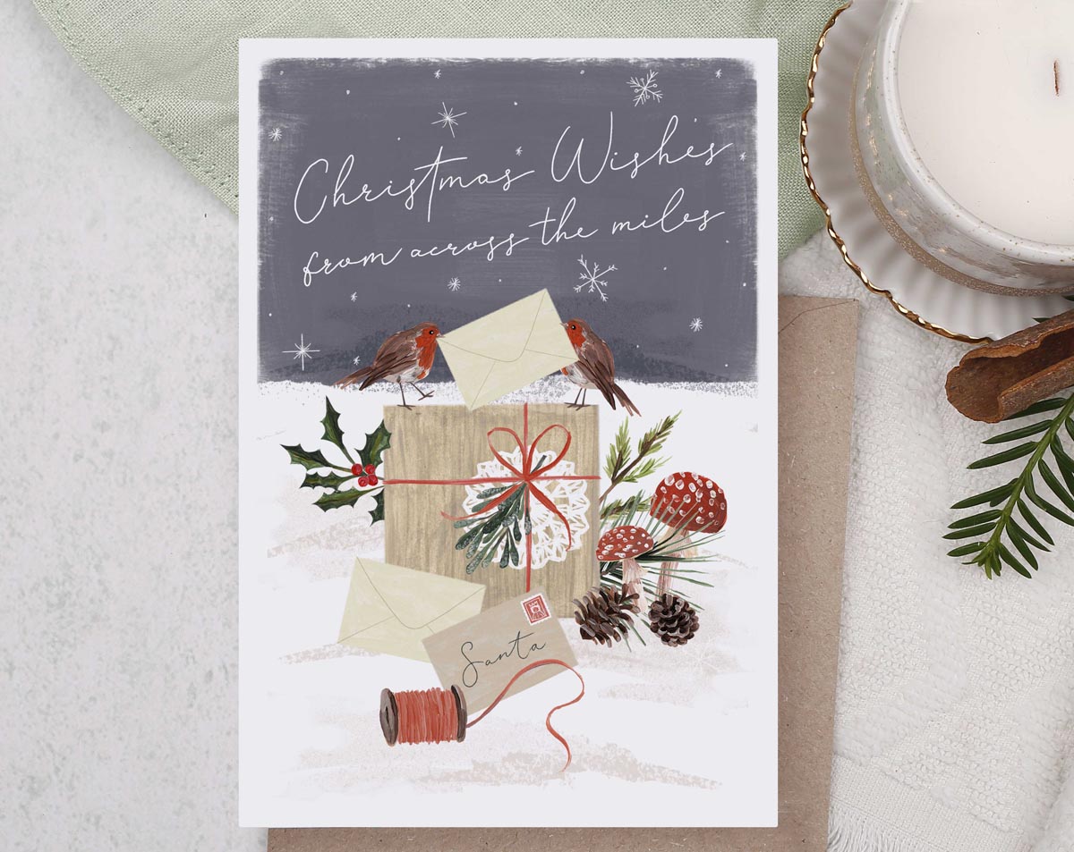 Across The Miles Christmas Card. Greeting & Note Cards designed by Making Meadows