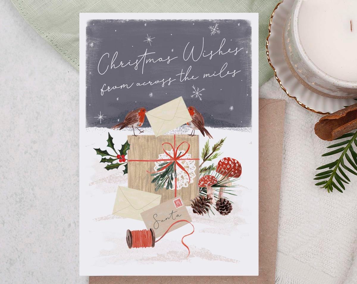Across The Miles Christmas Card. Greeting & Note Cards designed by Making Meadows