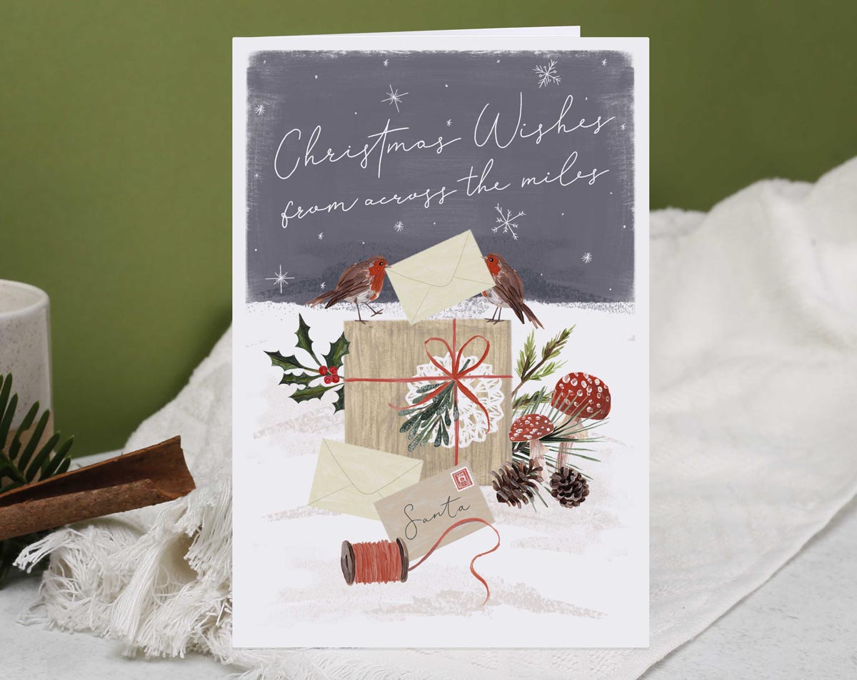 Across The Miles Christmas Card. Greeting & Note Cards designed by Making Meadows