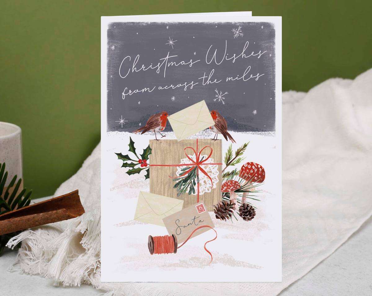 Across The Miles Christmas Card. Greeting & Note Cards designed by Making Meadows