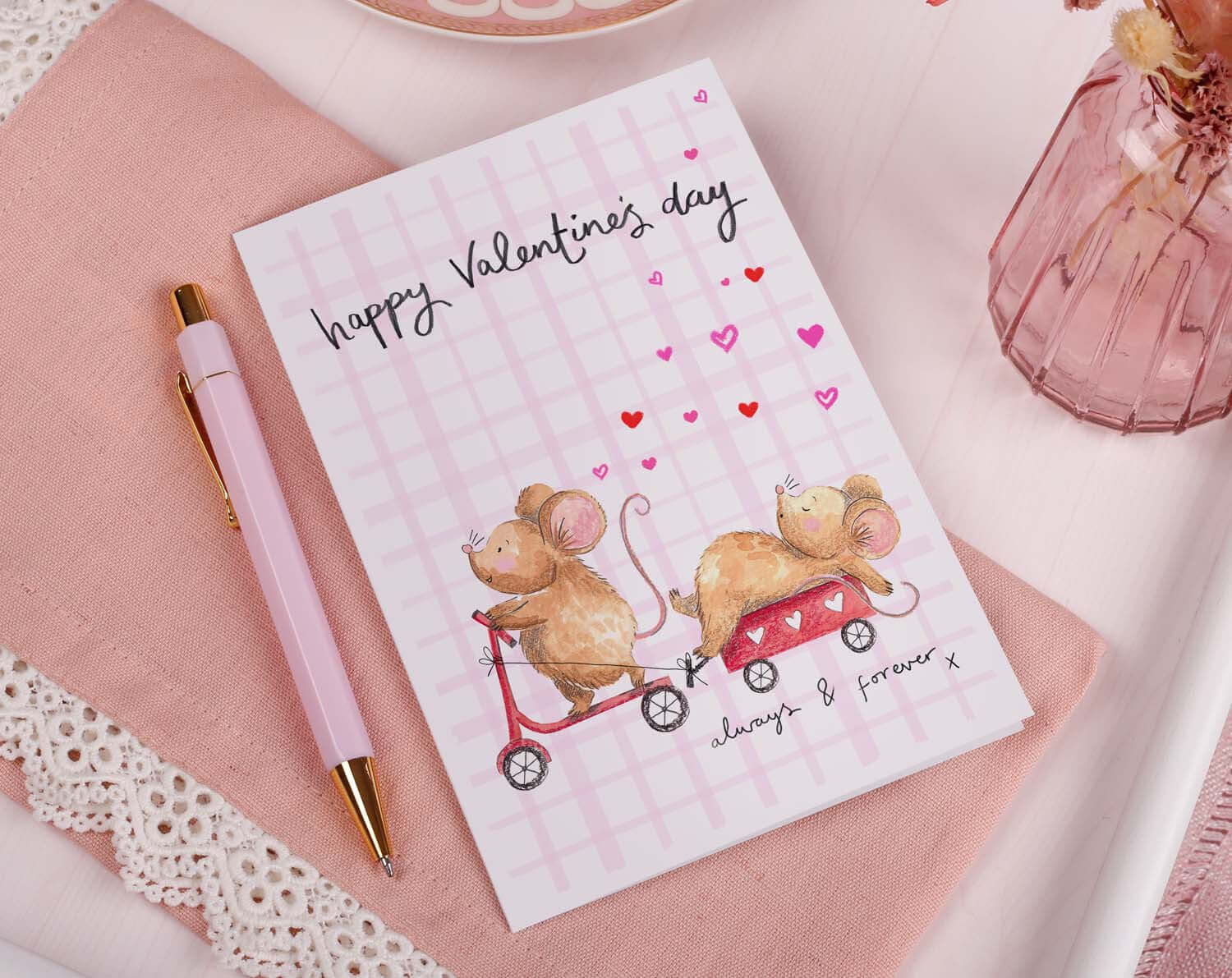 Always & Forever Mice Valentine Card. Greeting & Note Cards designed by Making Meadows