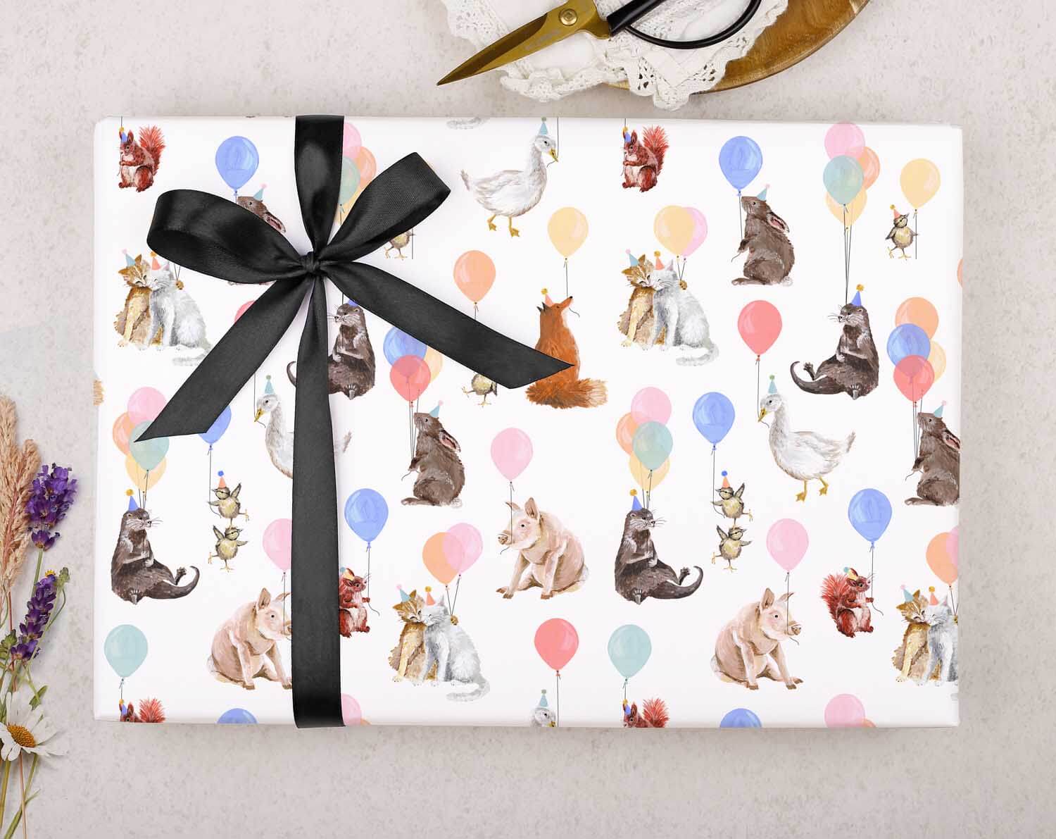 Animal Birthday Wrapping Paper. Wrapping Paper designed by Making Meadows