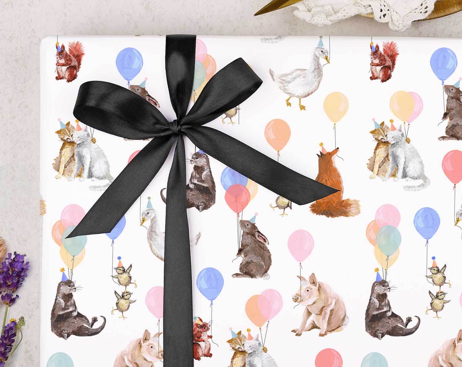 Animal Birthday Wrapping Paper. Wrapping Paper designed by Making Meadows