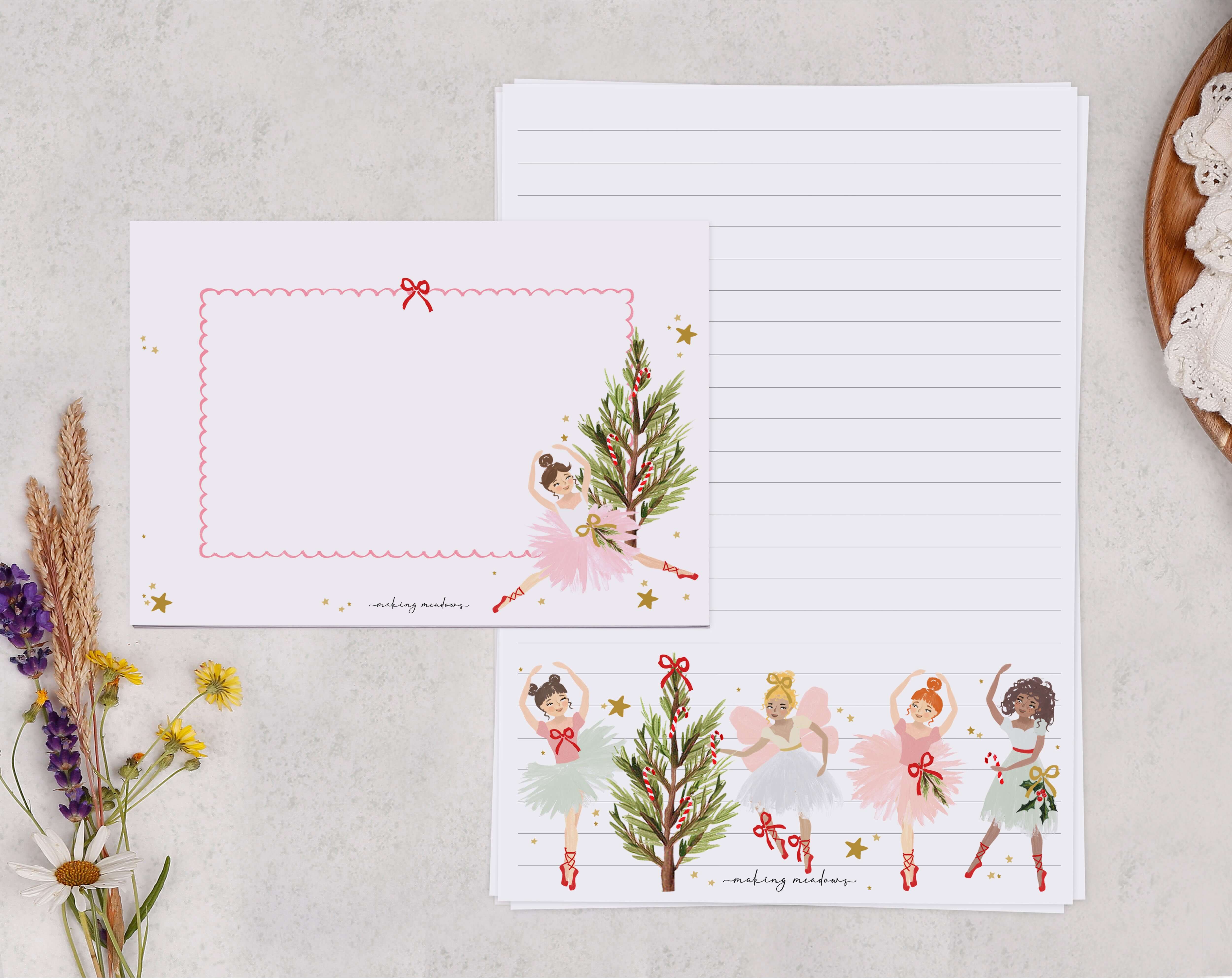 Ballet Dancer A5 Writing Paper & Envelope Set. Stationery designed by Making Meadows