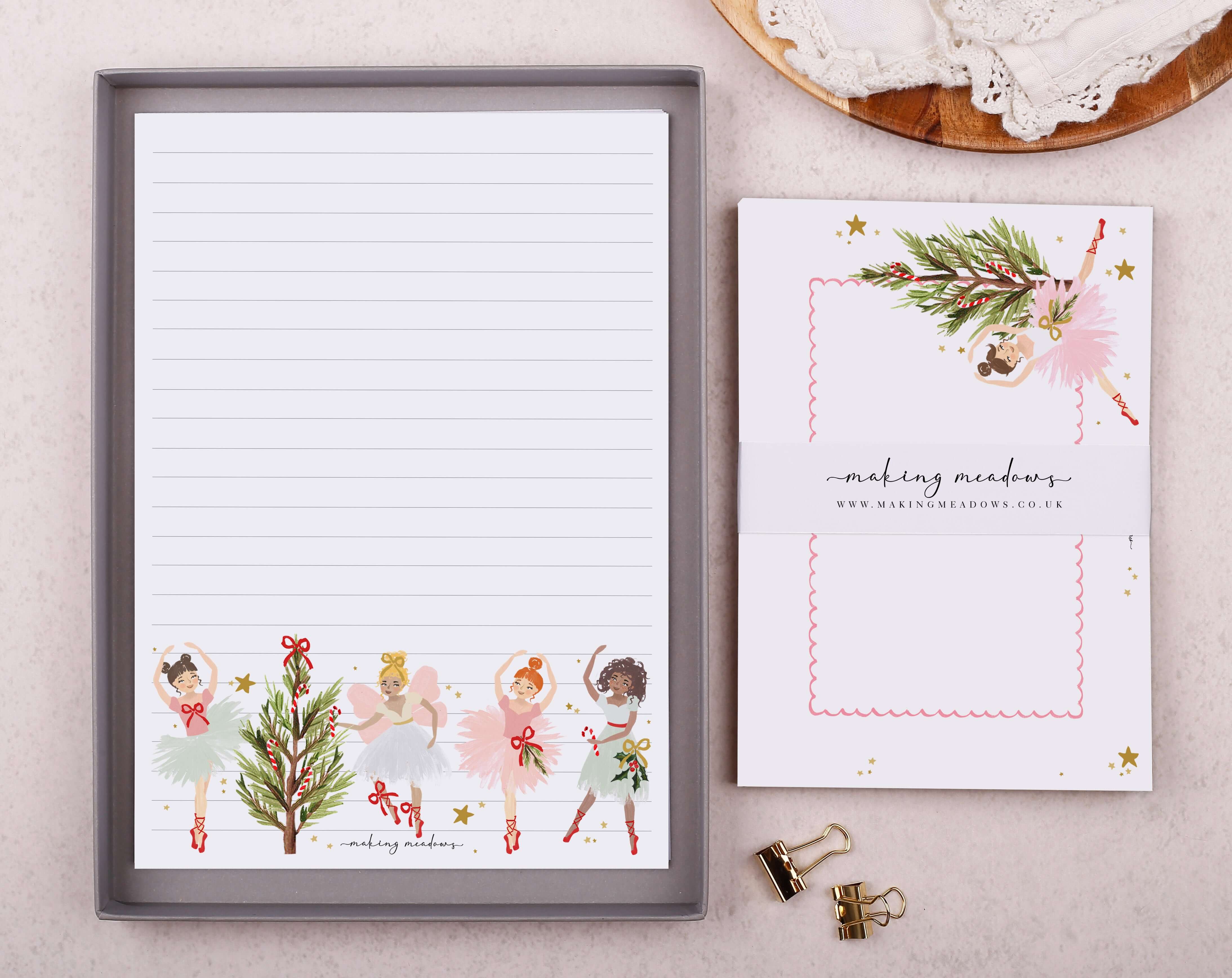 Ballet Dancer A5 Writing Paper & Envelope Set. Stationery designed by Making Meadows