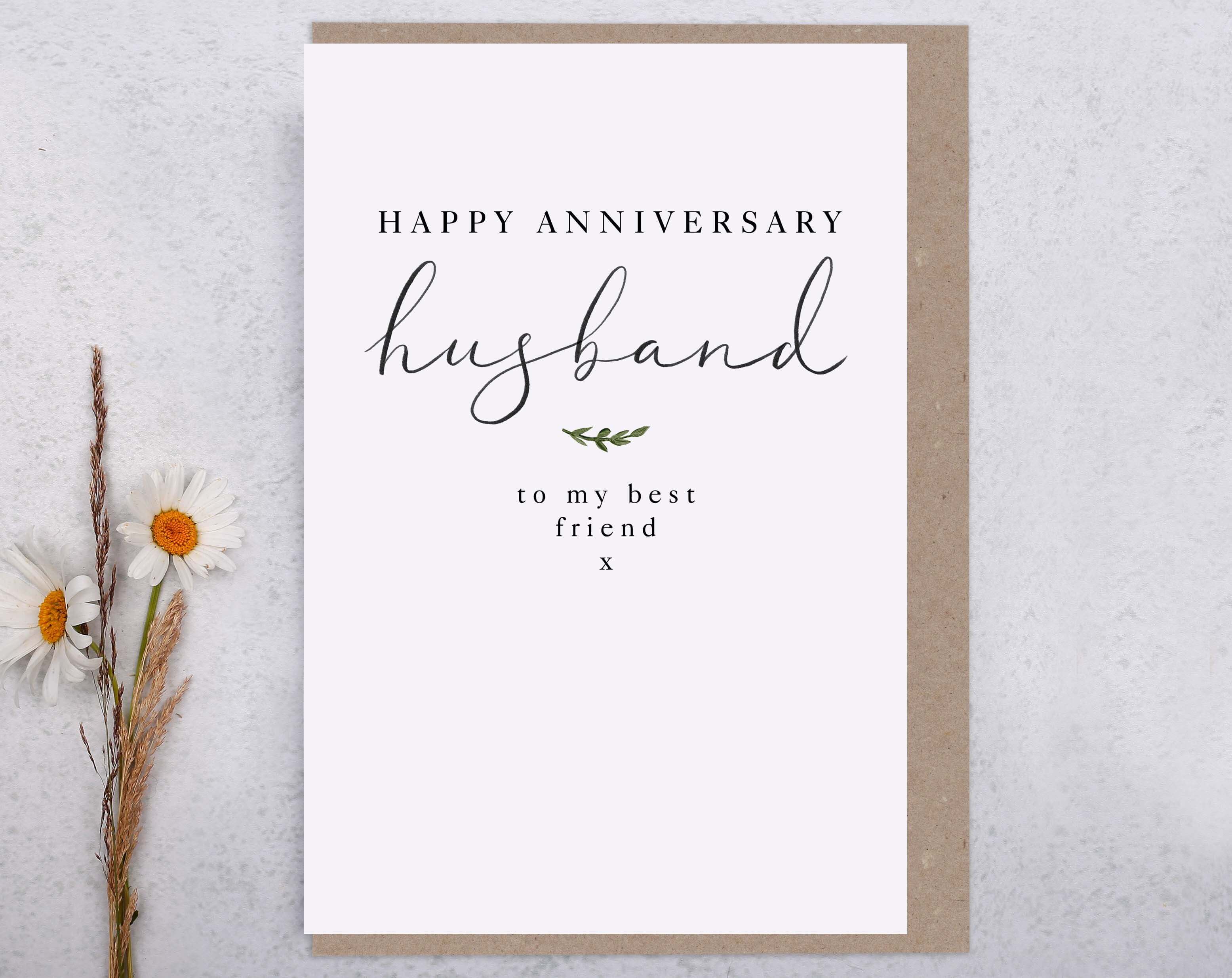 Best Friend Happy Anniversary Husband Card. Greeting & Note Cards designed by Making Meadows