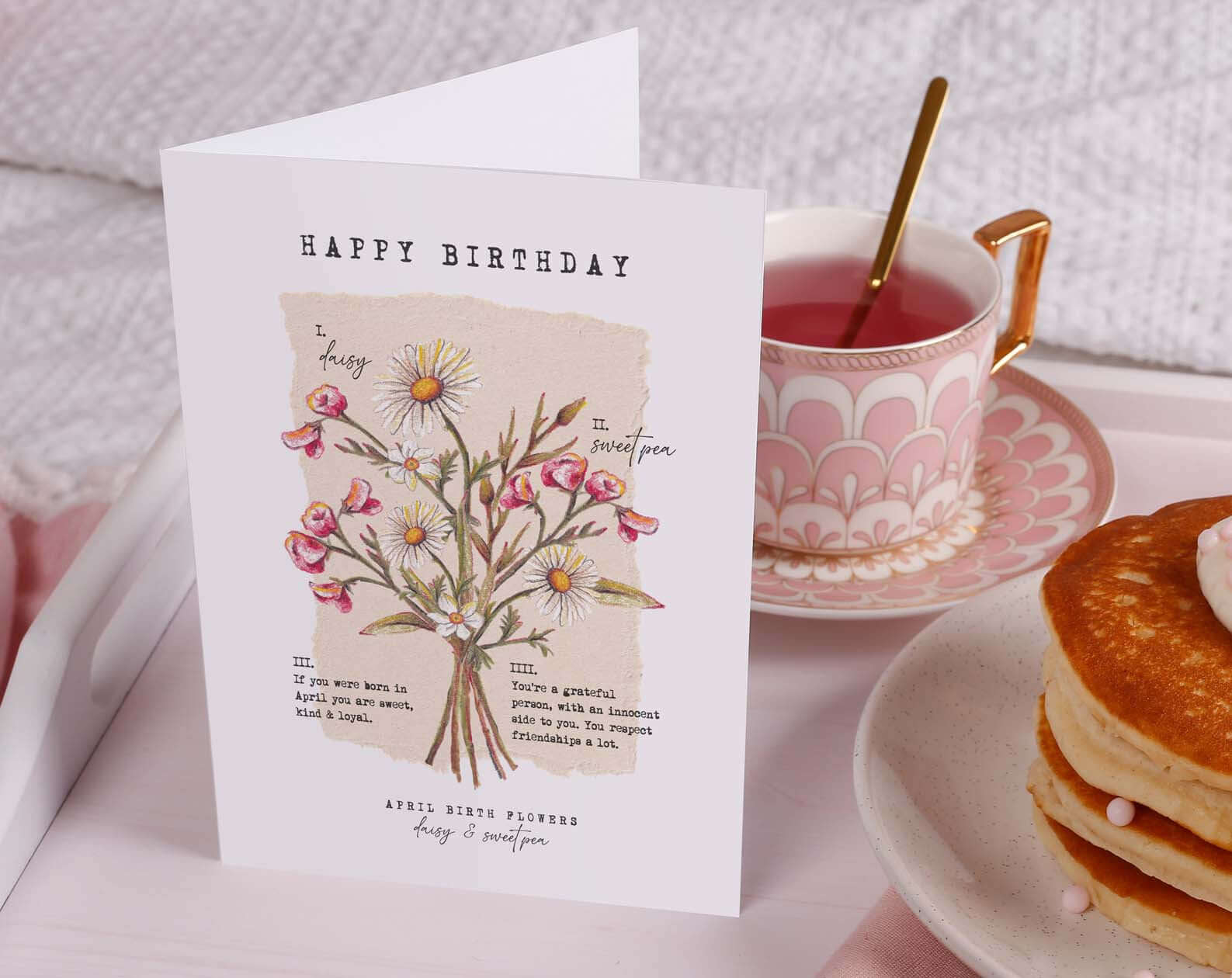Birth Month April Birthday Card. Greeting & Note Cards designed by Making Meadows
