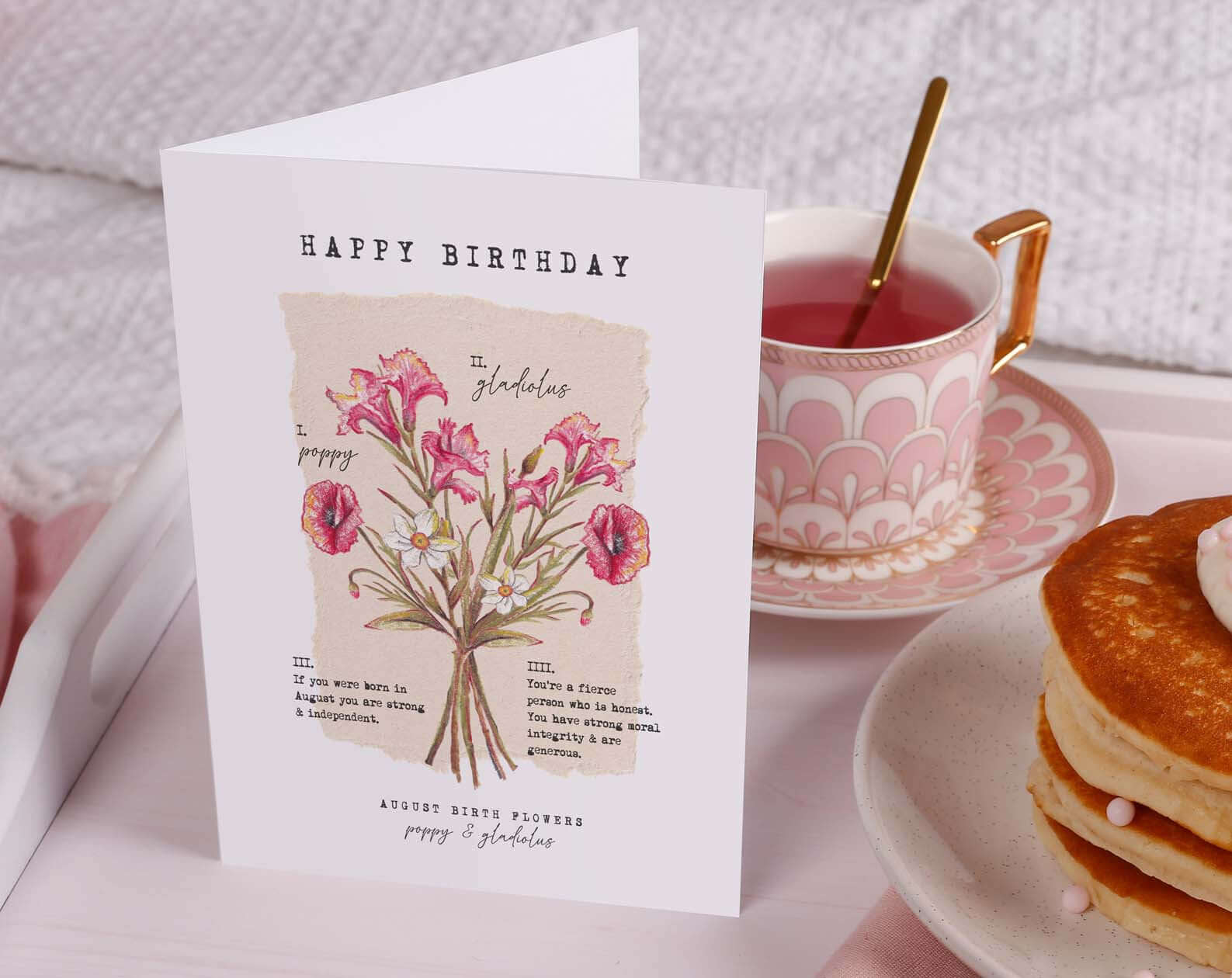 Birth Month August Birthday Card. Greeting & Note Cards designed by Making Meadows