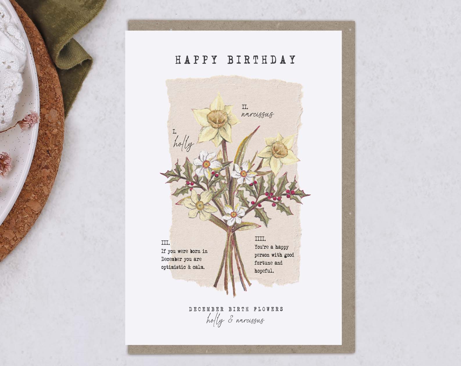 Birth Month December Birthday Card. Greeting & Note Cards designed by Making Meadows