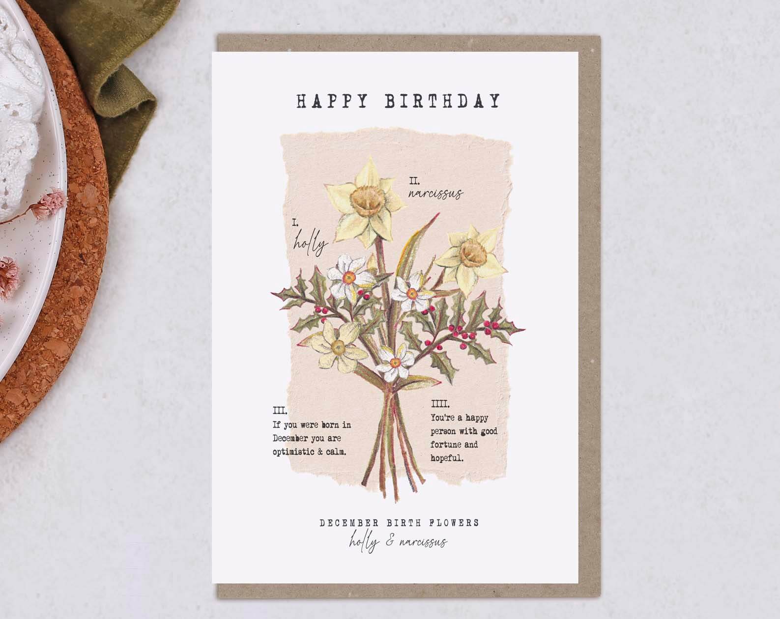 Birth Month December Birthday Card. Greeting & Note Cards designed by Making Meadows