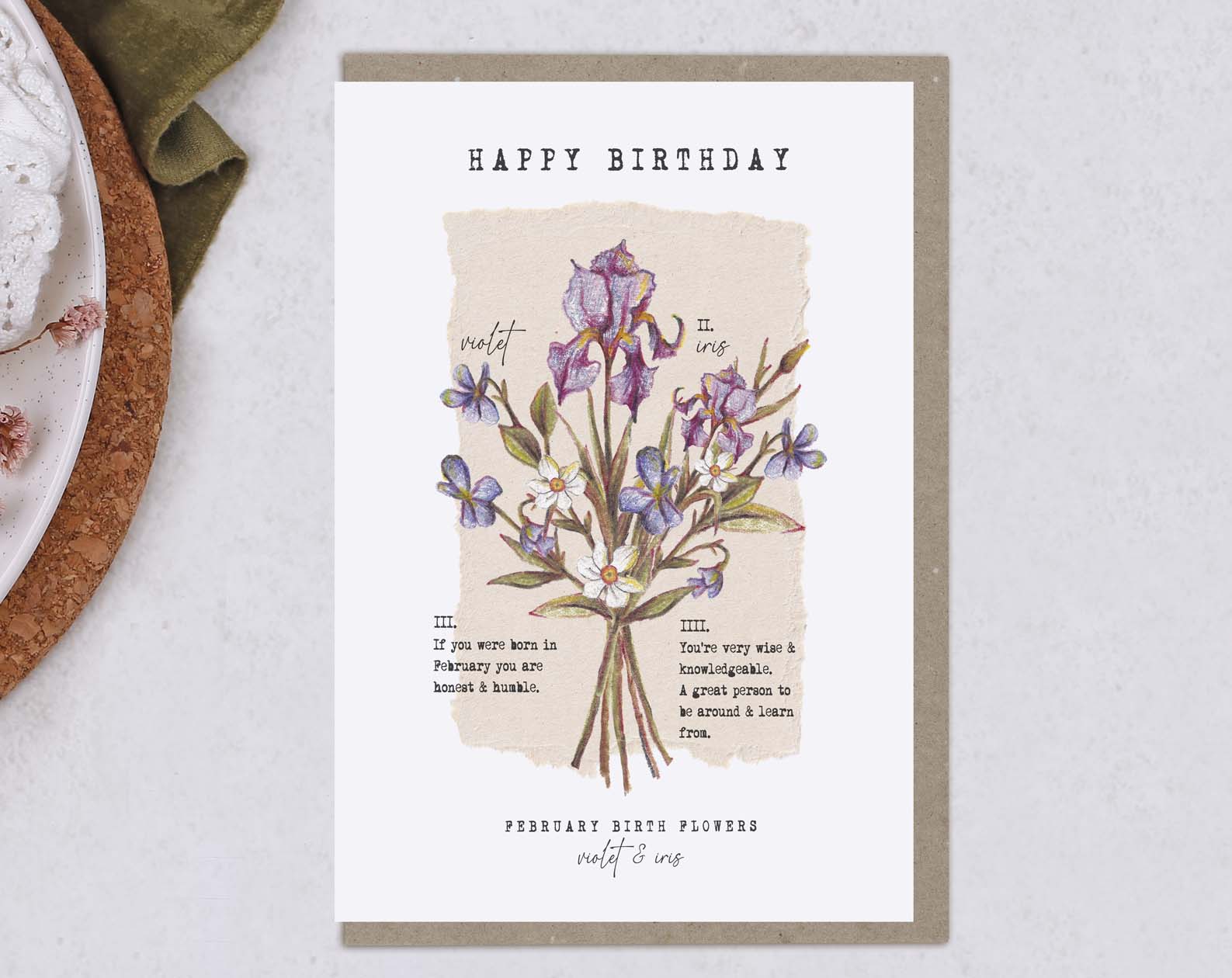 Birth Month February Birthday Card. Greeting & Note Cards designed by Making Meadows