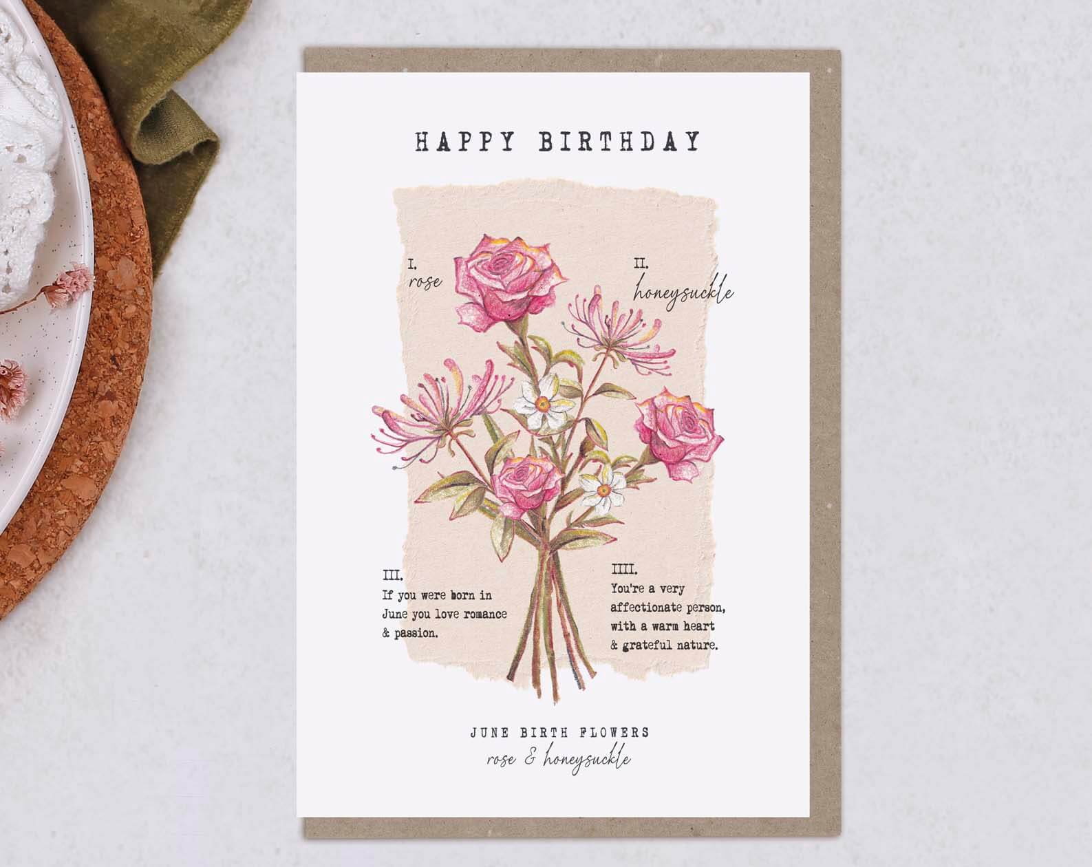 Birth Month June Birthday Card. Greeting & Note Cards designed by Making Meadows