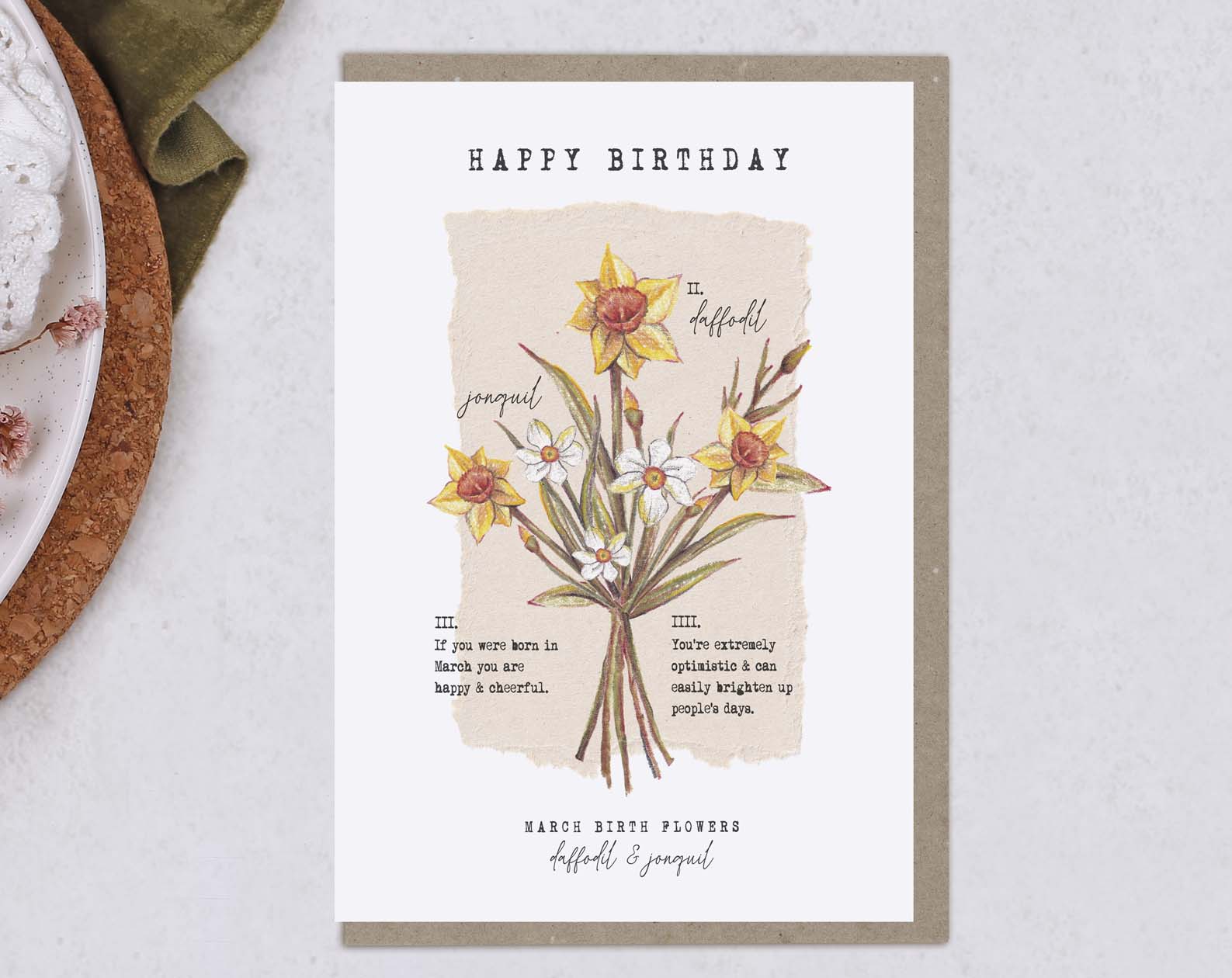Birth Month March Birthday Card. Greeting & Note Cards designed by Making Meadows