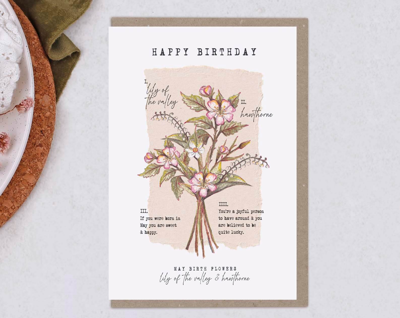 Birth Month May Birthday Card. Greeting & Note Cards designed by Making Meadows