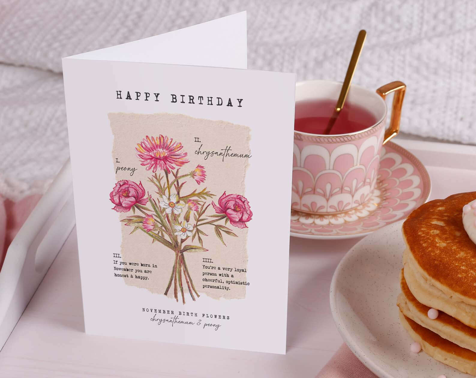 Birth Month November Birthday Card. Greeting & Note Cards designed by Making Meadows