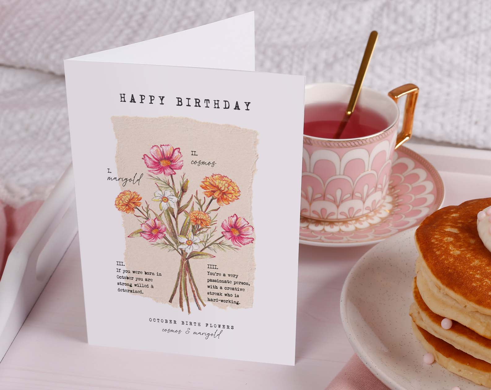 Birth Month October Birthday Card. Greeting & Note Cards designed by Making Meadows