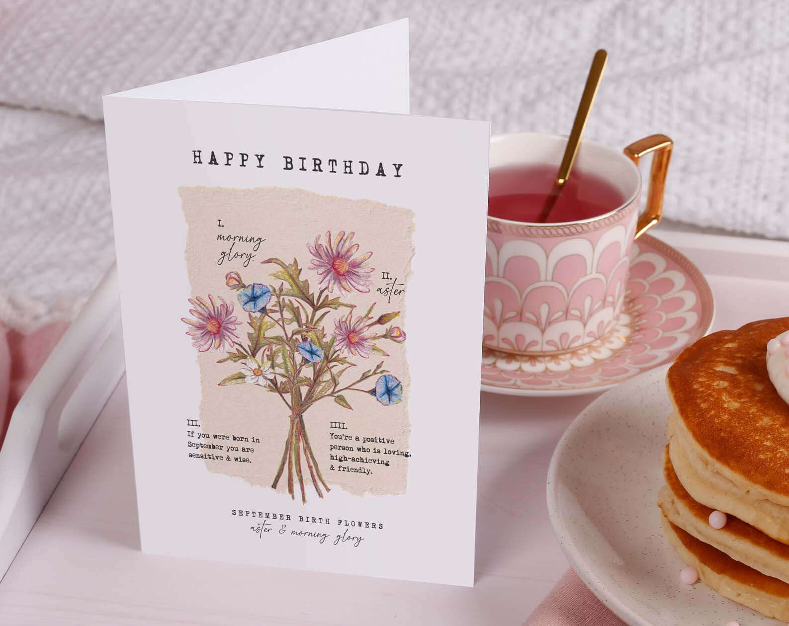 Birth Month September Birthday Card. Greeting & Note Cards designed by Making Meadows