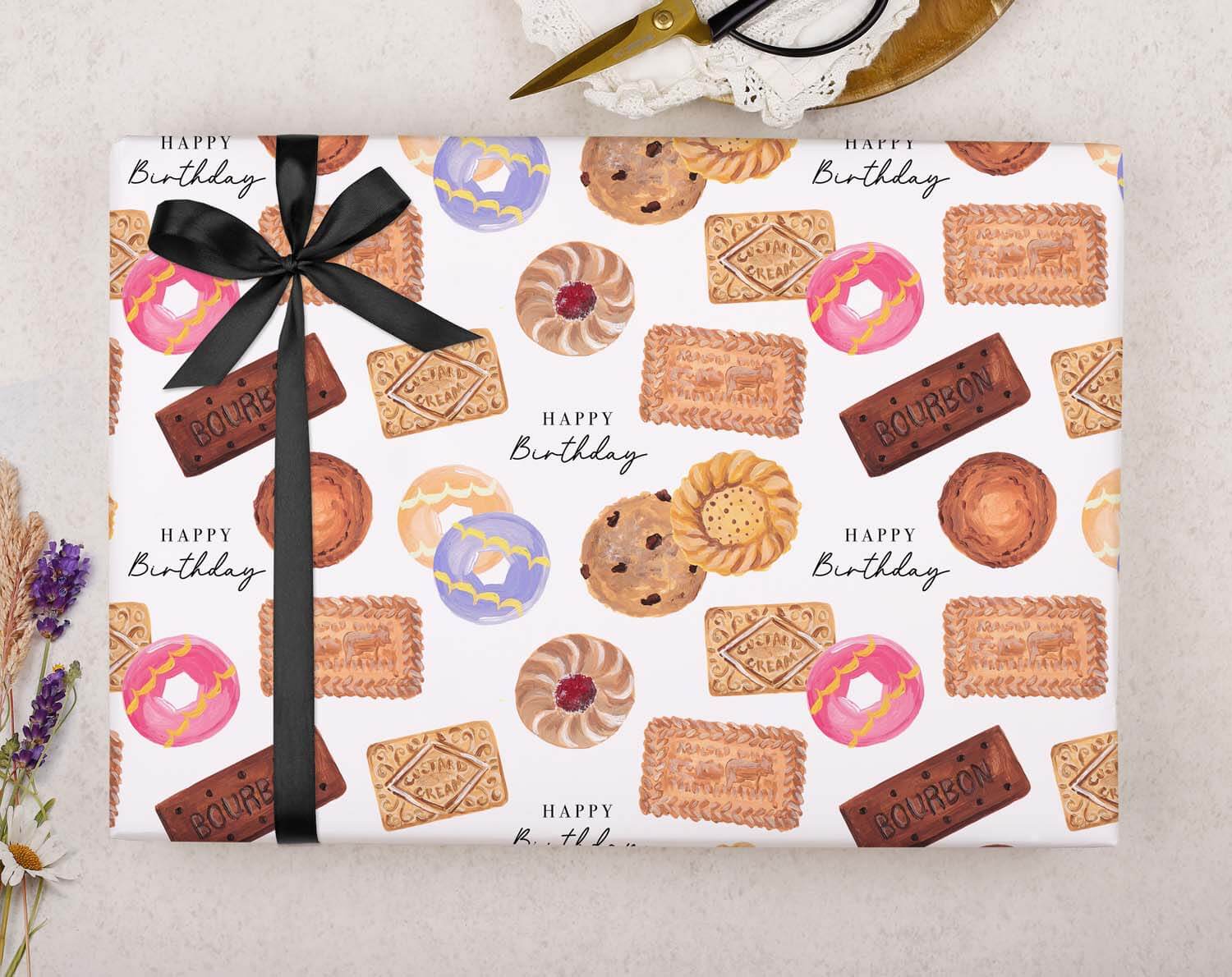 Biscuit Birthday Wrapping Paper. Wrapping Paper designed by Making Meadows