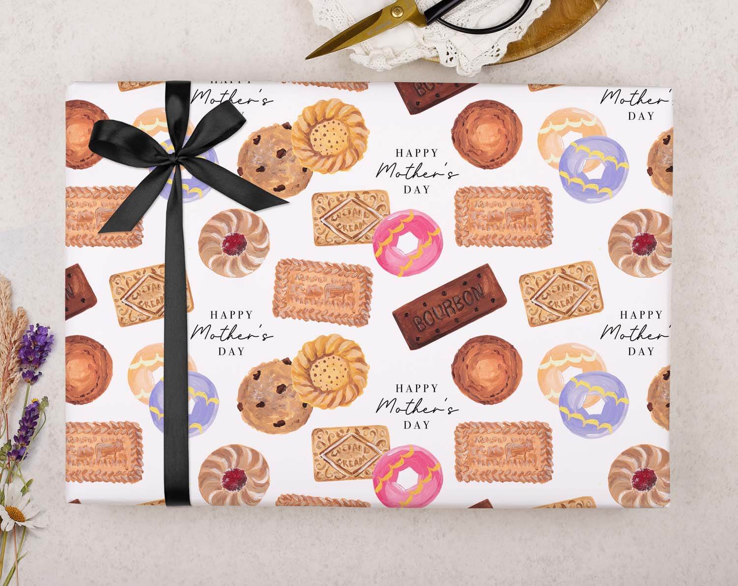 Biscuit Mothers Day Wrapping Paper. Wrapping Paper designed by Making Meadows
