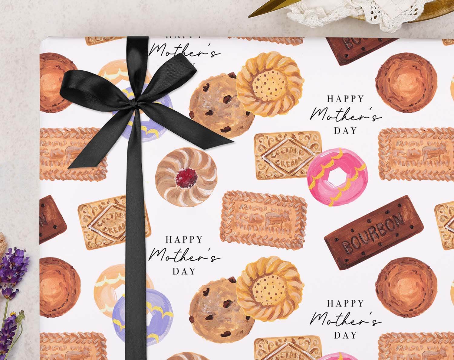 Biscuit Mothers Day Wrapping Paper. Wrapping Paper designed by Making Meadows