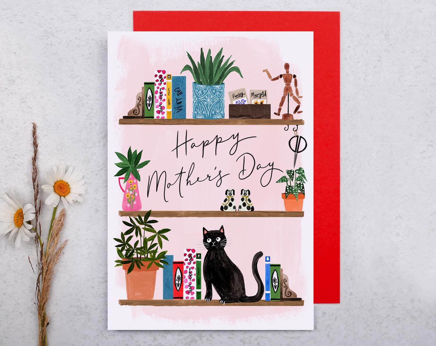 Black Cat Mother's Day Card. Greeting & Note Cards designed by Making Meadows