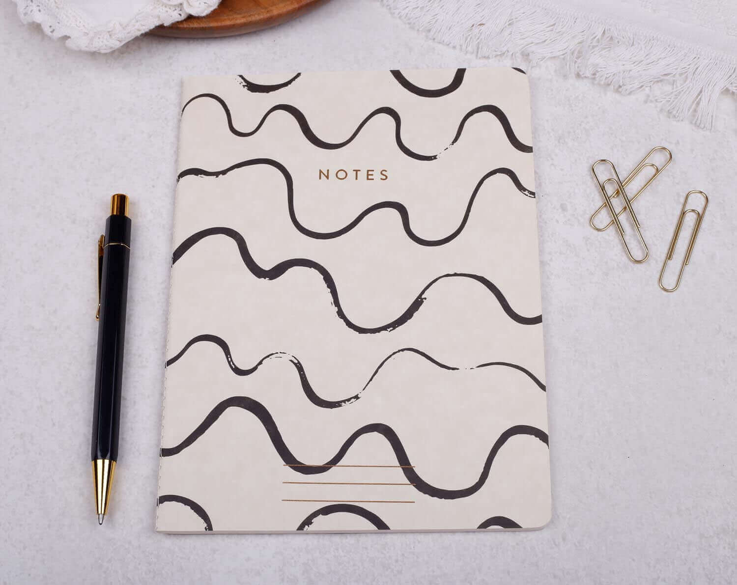 Black & White Lined Notebook. Stationery designed by Making Meadows