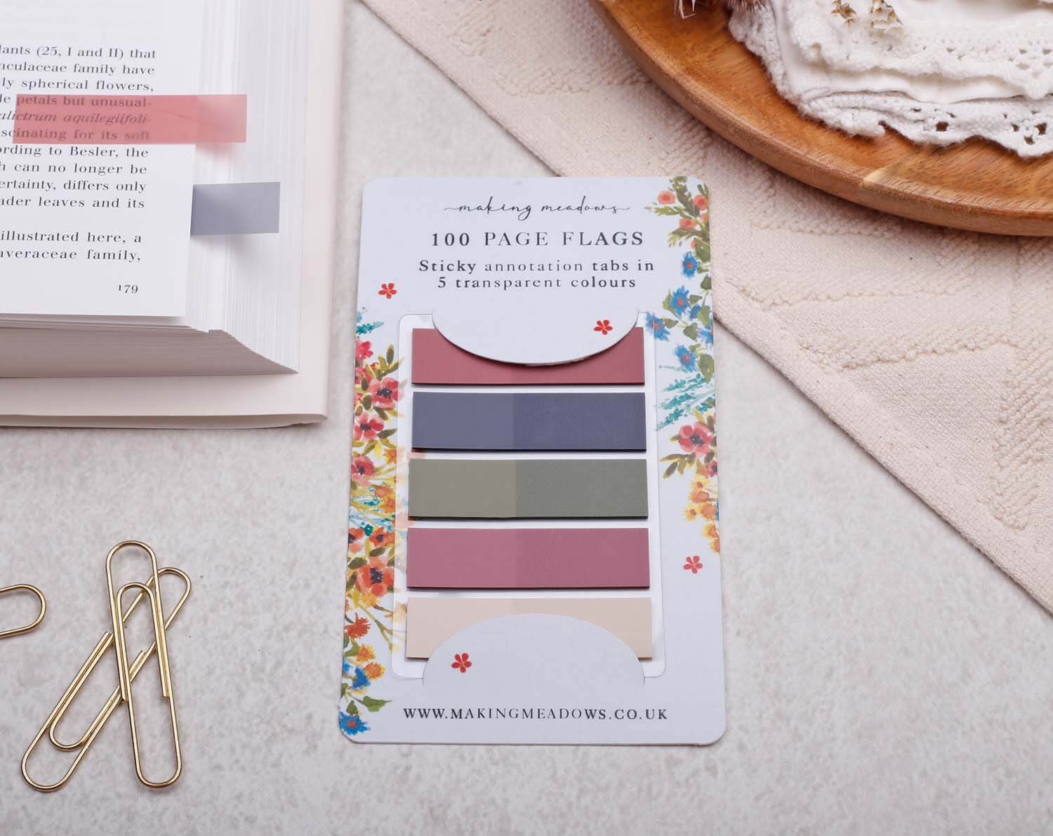 Blue Annotation Book Page Flags