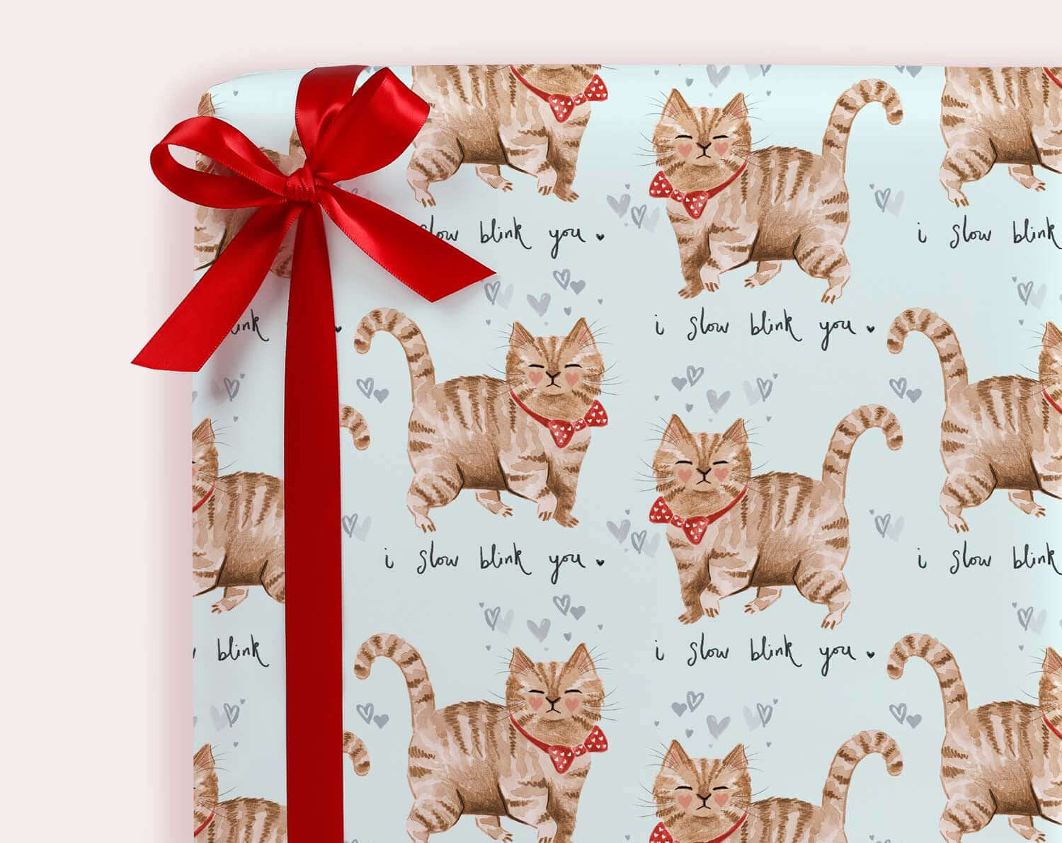 Blue Cat Slow Blink You Wrapping Paper. Wrapping Paper designed by Making Meadows