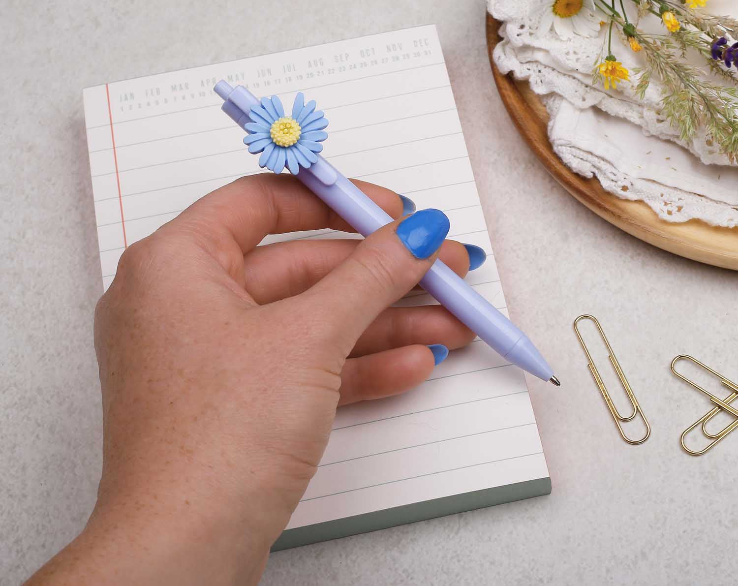 Blue Daisy Ballpoint Pen. Pens designed by Making Meadows