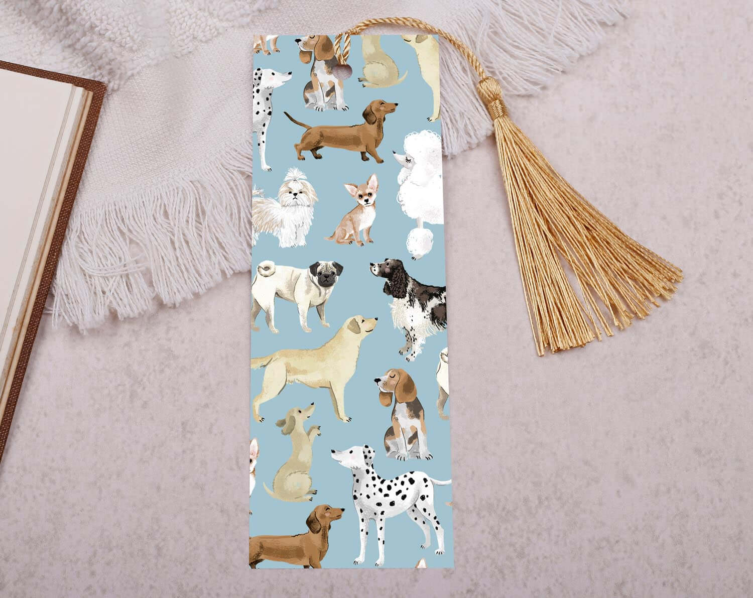 Blue Dog Bookmark With Tassel. Bookmarks designed by Making Meadows