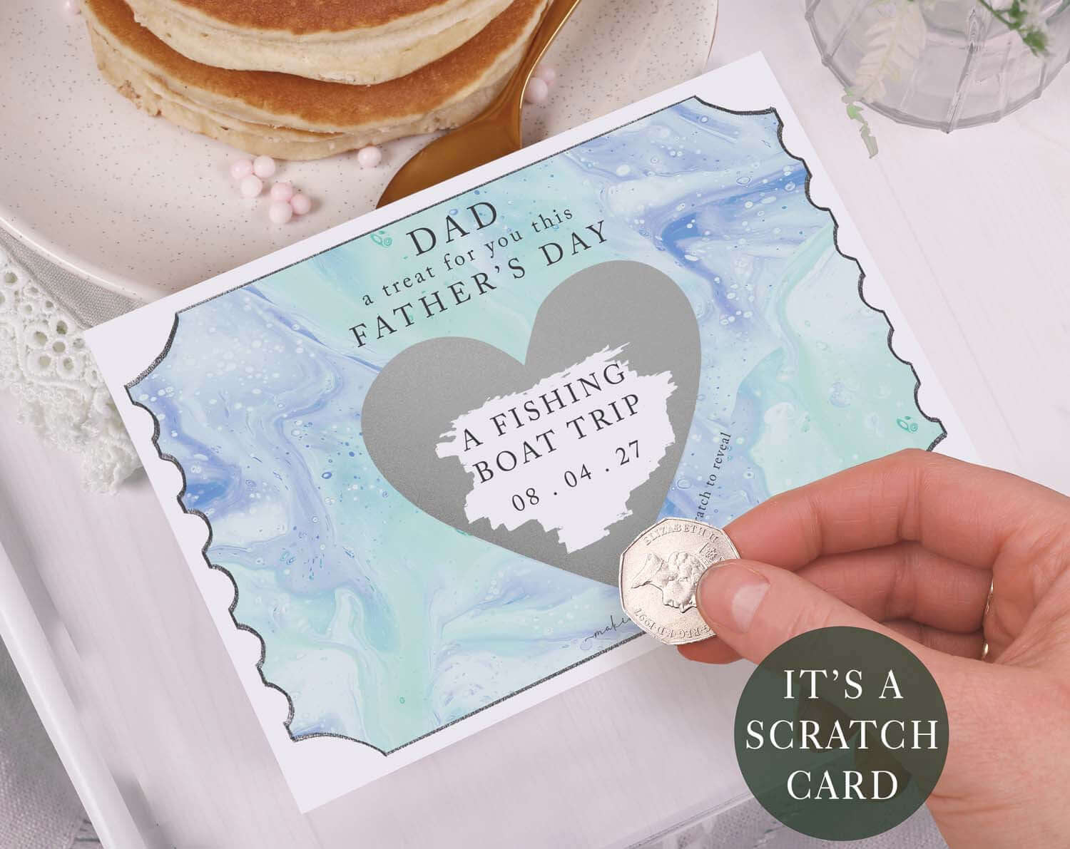 Blue Marble Scratch To Reveal Card For Dad