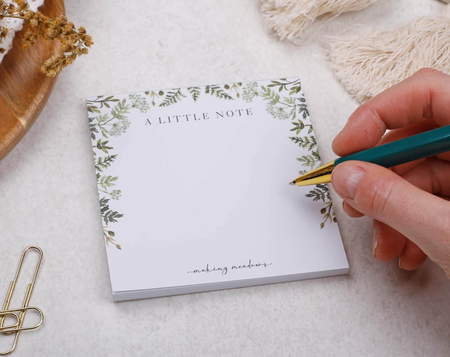 Botanical Memo Pad Block. Memo Pads designed by Making Meadows