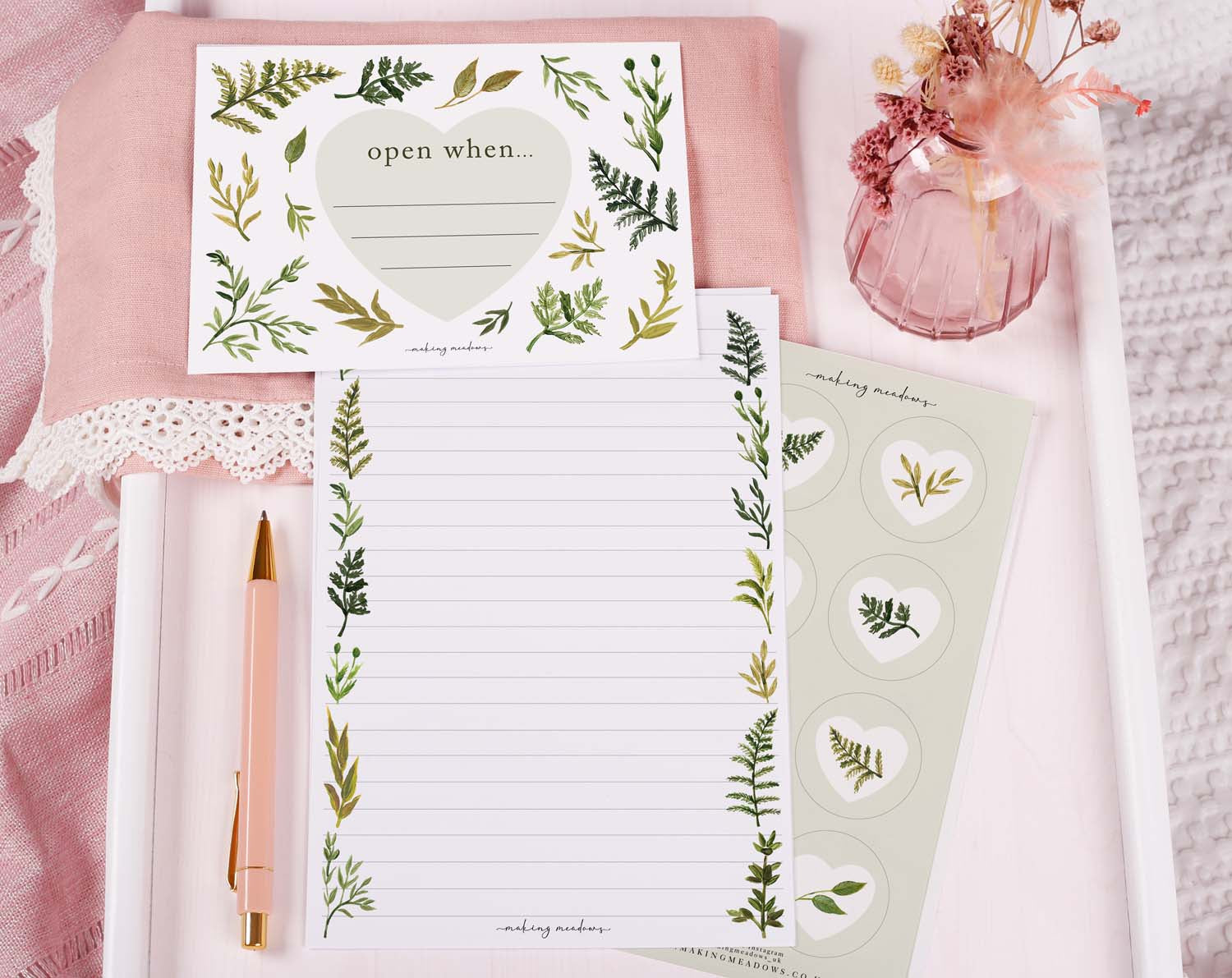 Botanical Open When Envelopes. Stationery designed by Making Meadows
