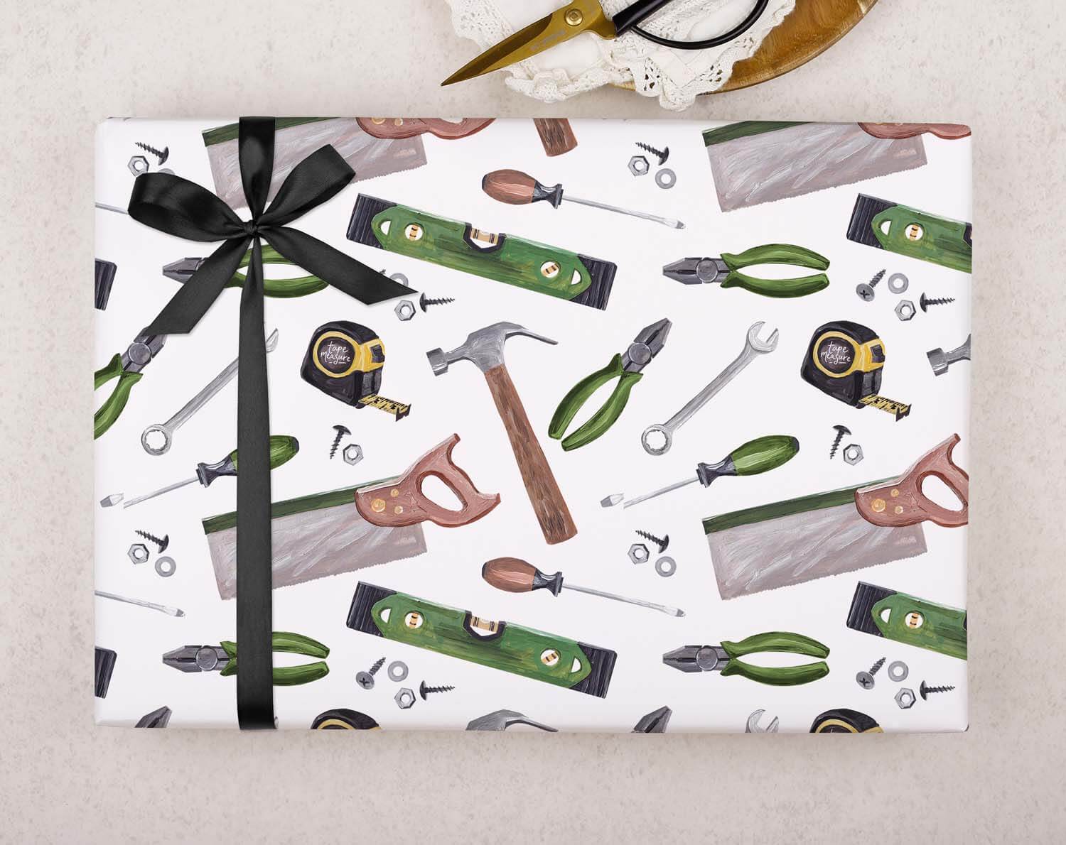 Builder Tools Wrapping Paper. Wrapping Paper designed by Making Meadows