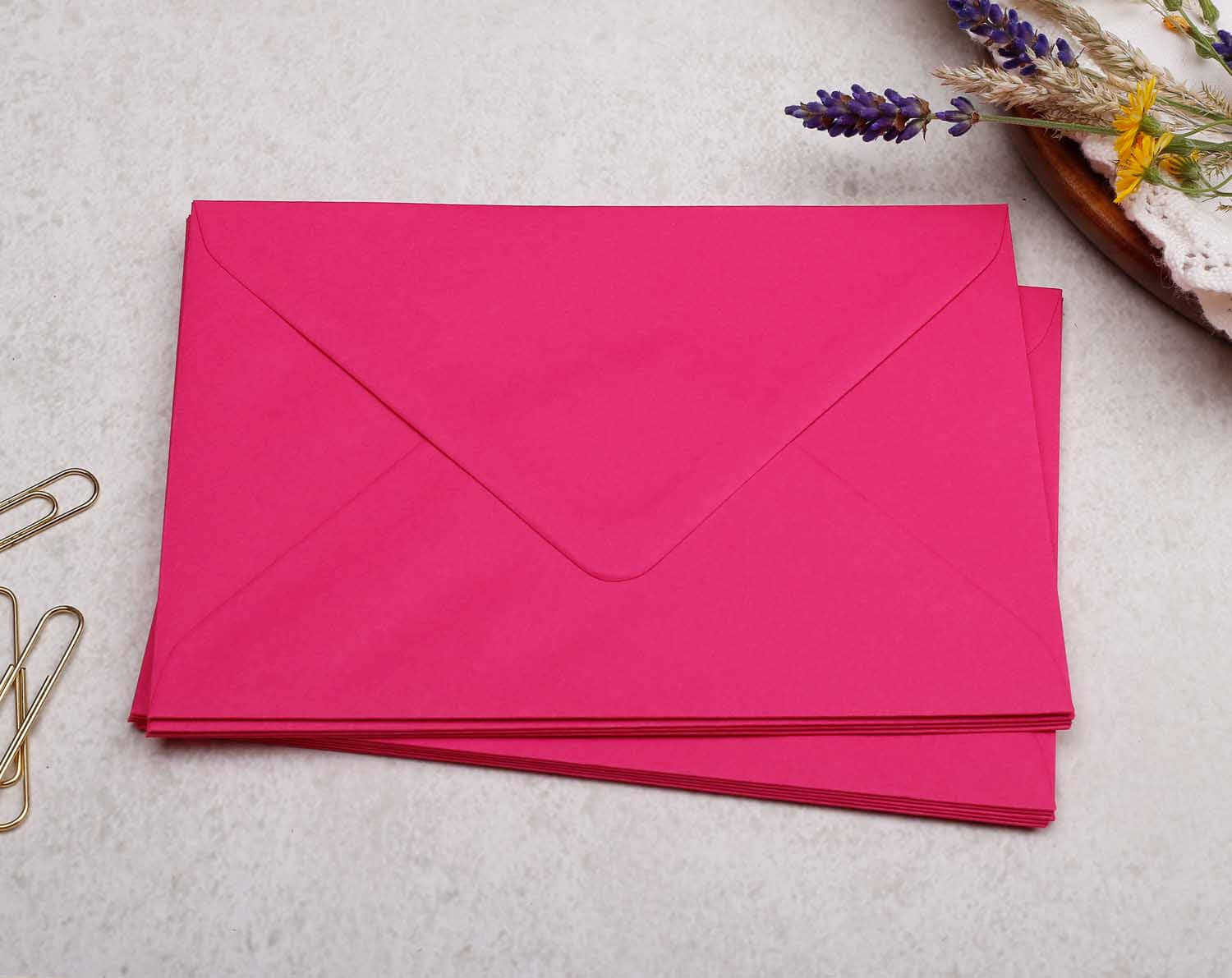 C6 Hot Pink Envelopes. Envelopes designed by Making Meadows