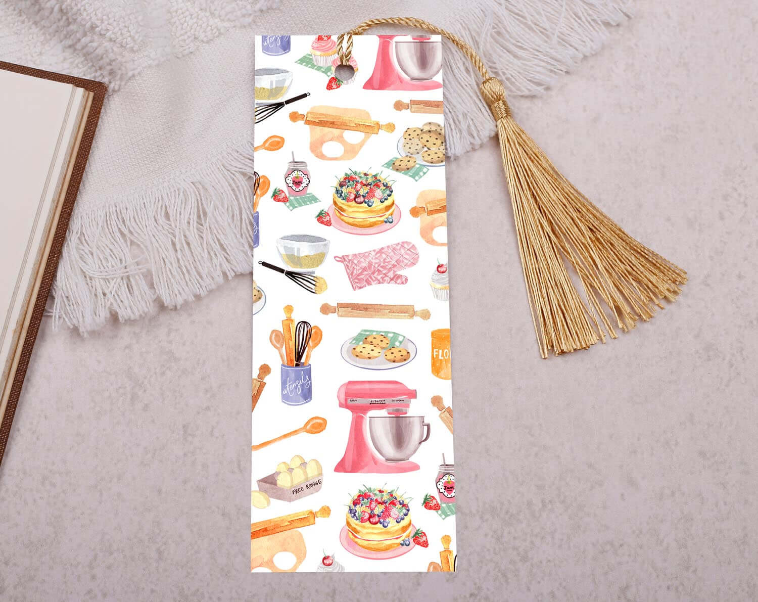 Cake Baking Bookmark With Tassel. Bookmarks designed by Making Meadows