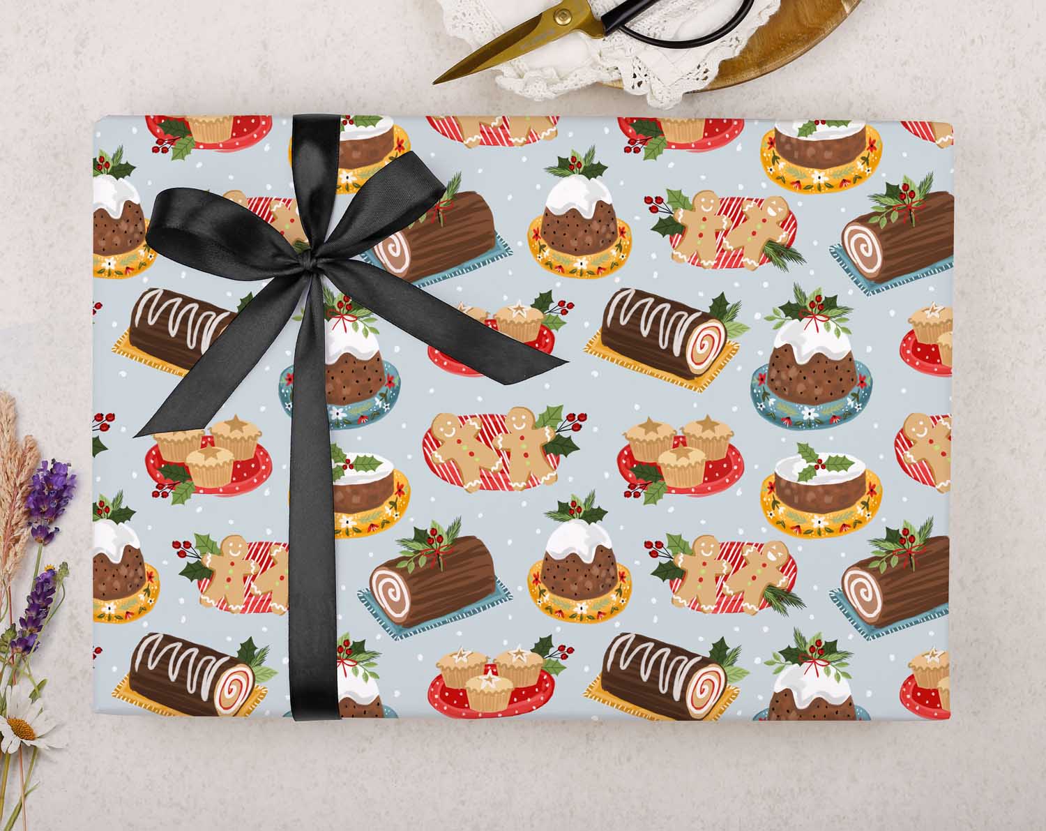 Christmas Food Wrapping Paper. Wrapping Paper designed by Making Meadows