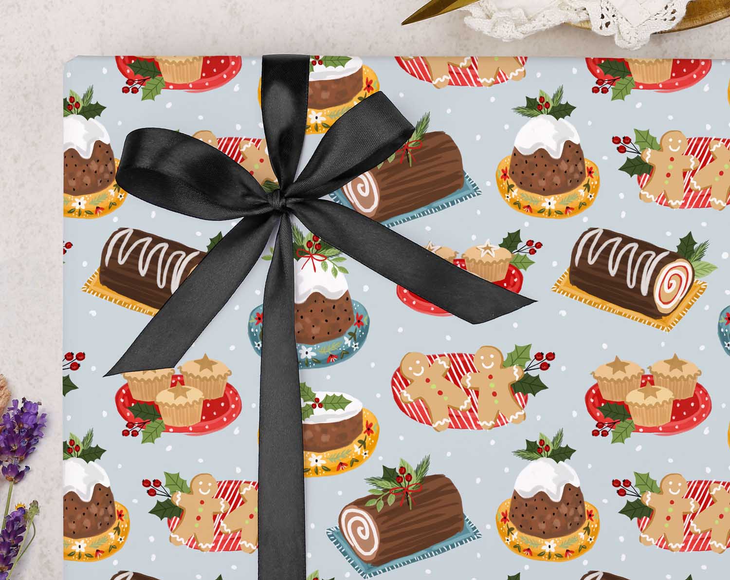 Christmas Food Wrapping Paper. Wrapping Paper designed by Making Meadows