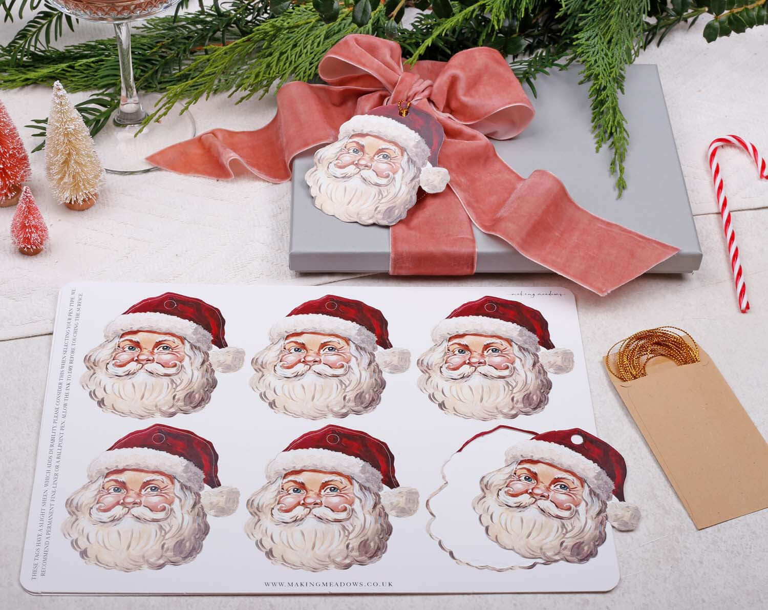 Santa Christmas Gift Tags designed by Making Meadows