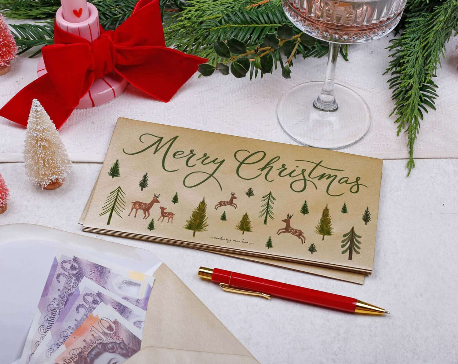Reindeer Christmas Money Envelopes designed by Making Meadows