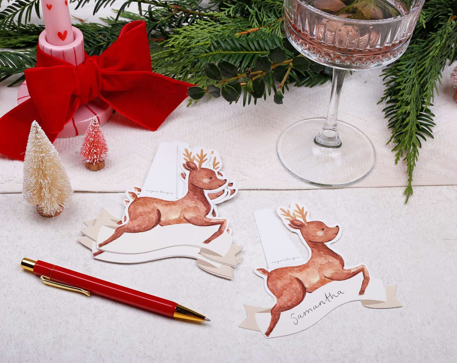 Reindeer Christmas Place Card designed by Making Meadows