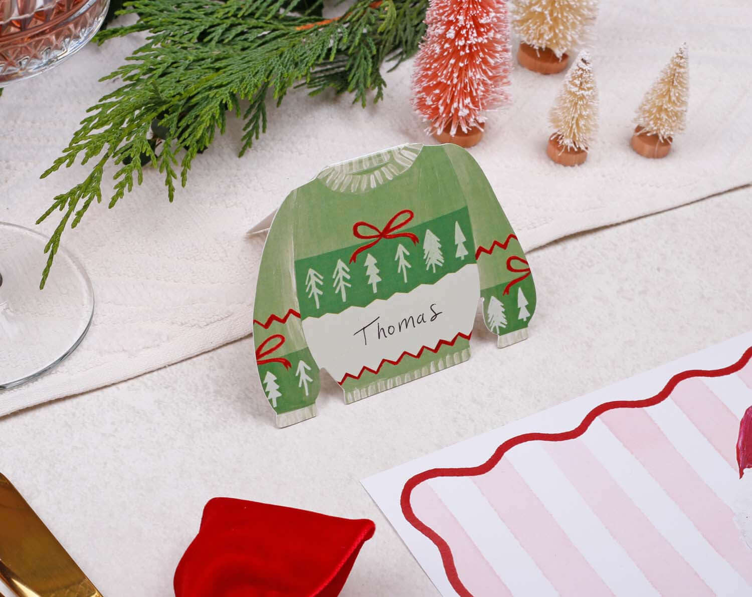 Jumper Christmas Place Card designed by Making Meadows