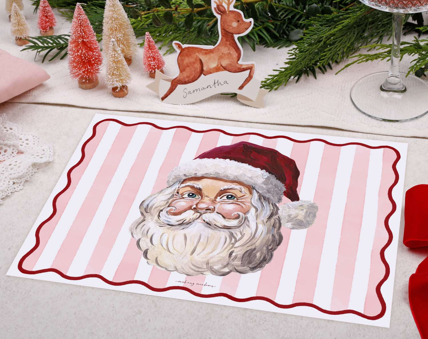 Santa Christmas Placemats designed by Making Meadows